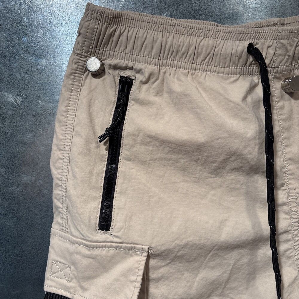 Aeropostale Tech Utility Cargo Jogger Shorts Stretch Beige Men’s XS 6" 28" Waist - Picture 4 of 16